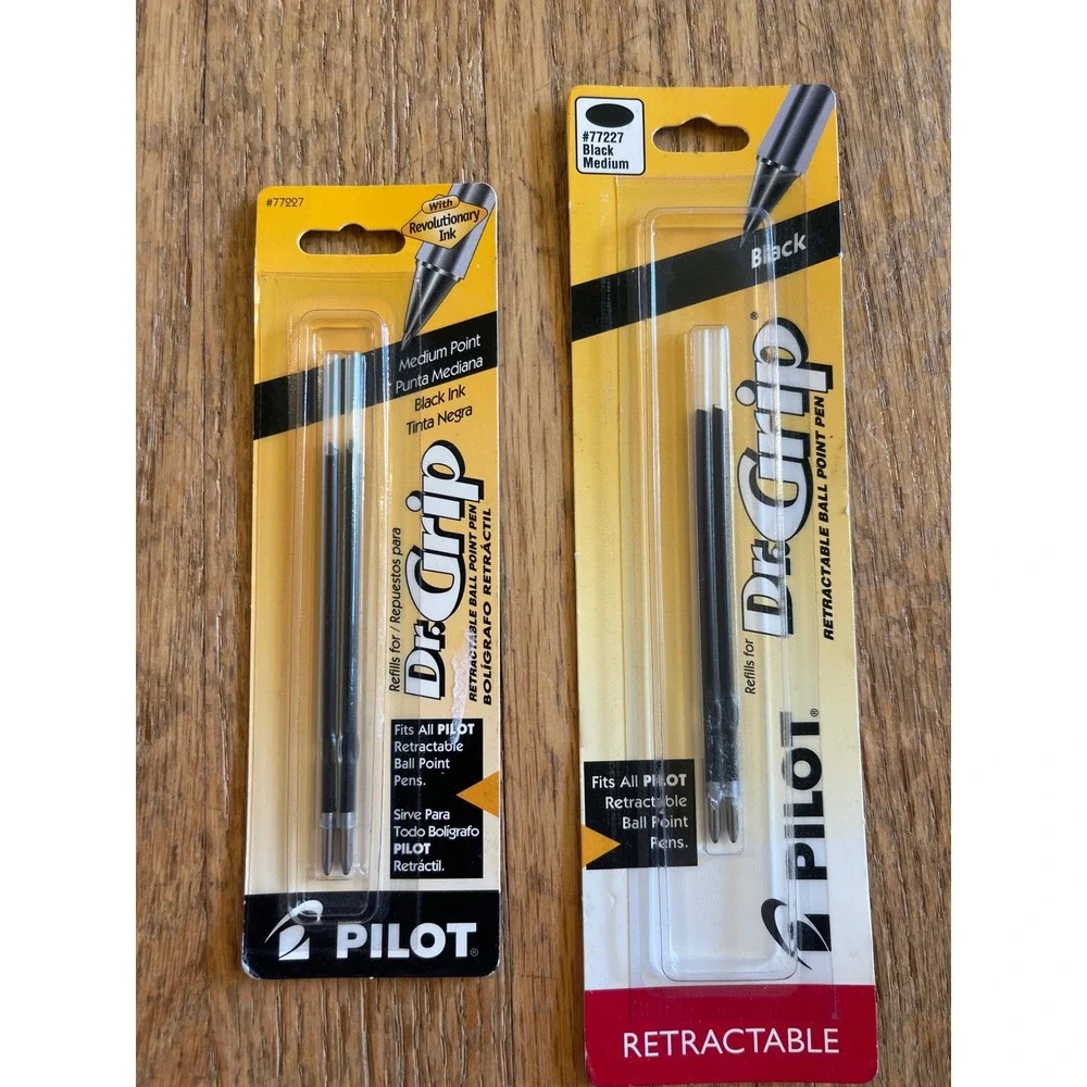 Pilot Dr. Grip Black Medium‎ 4pk 77227 Retractable Ballpoint Pen Refills